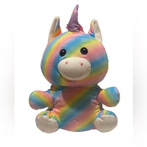 Rainbow Plush Unicorn HugFun 15 inch Tall Very Soft Stuffed Animal Comfort Play